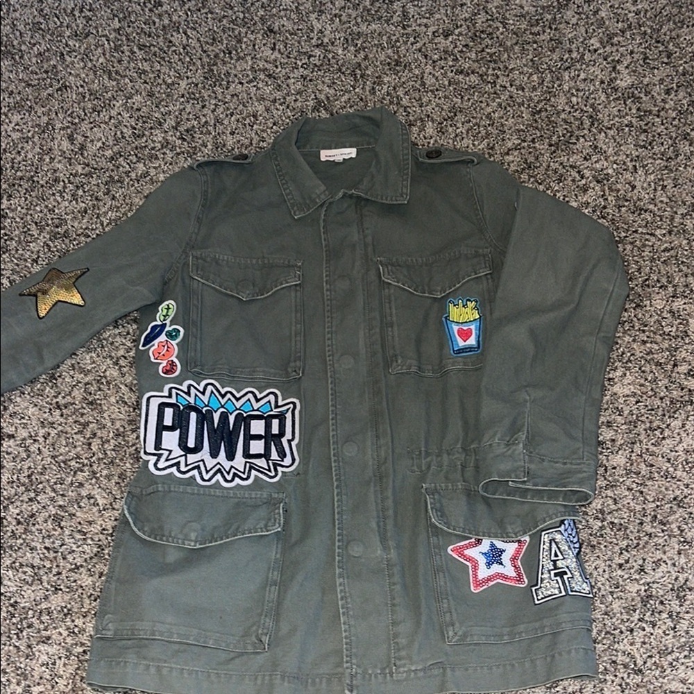 Sunset + Spring Green Patch Jacket Women's Size Xs - image 2